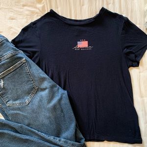 Navy blue top with new Orleans design